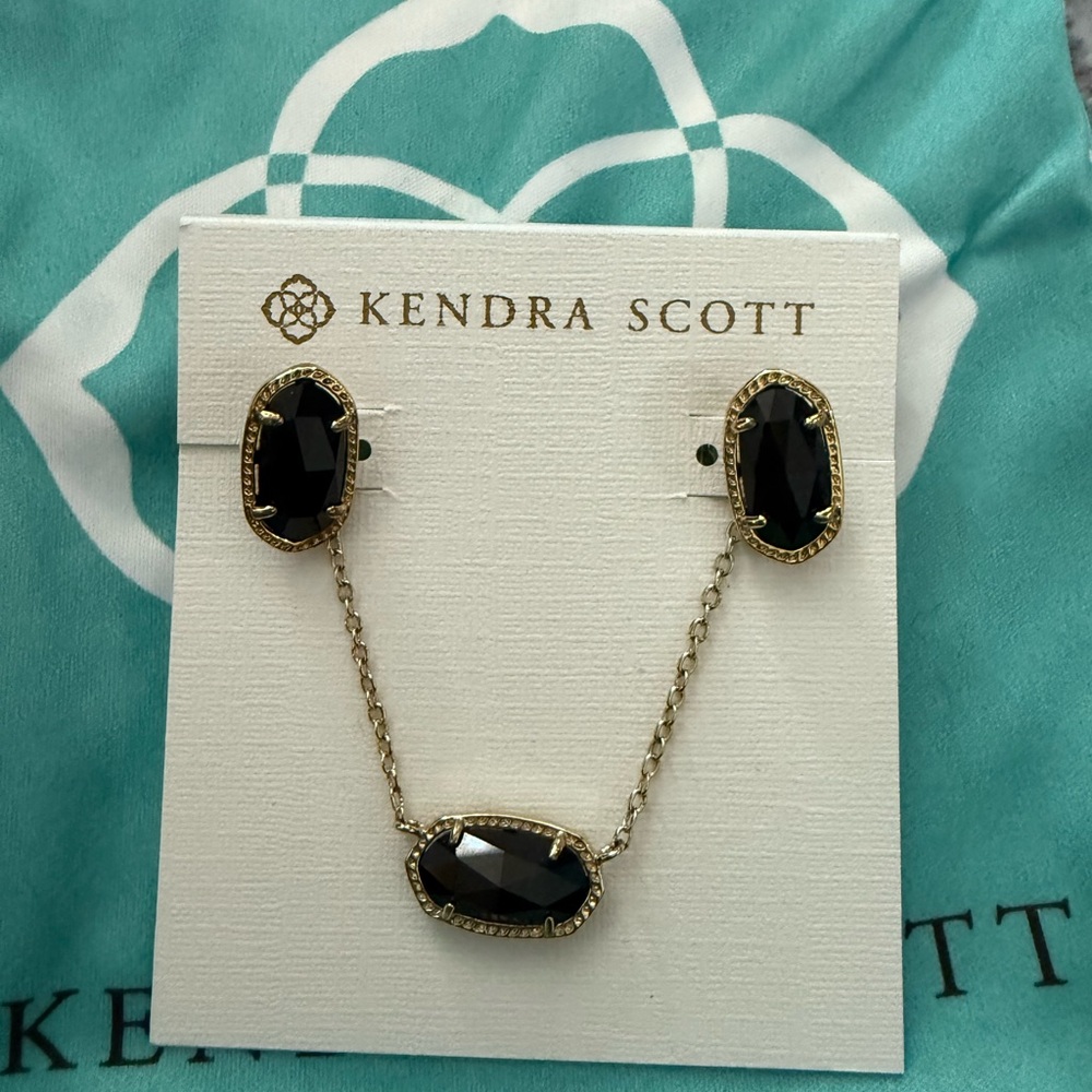 Kendra Scott Black and Gold Earrings